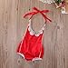 One-piece Summer Sequins Cute Newborn Baby Girl Romper Jumpsuit Backless Bodysuit Outfits Sunsuit (18-24months, Red)