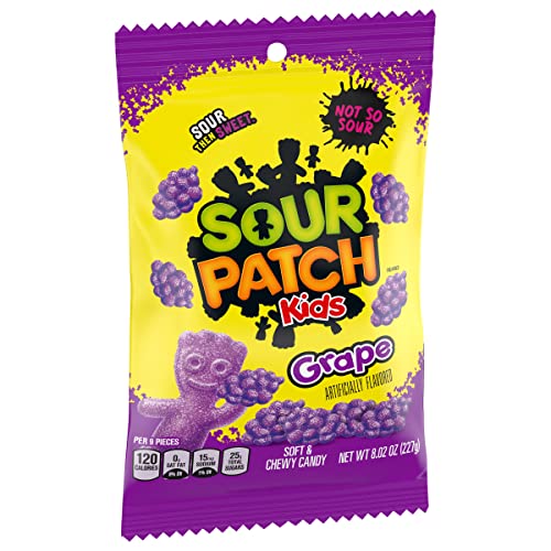 SOUR PATCH KIDS GRAPE SOFT & CHEWY CANDY, 8.02 OZ