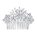 EVER FAITH Bridal Hair Accessories Crystal Flower Snowflake Side Comb Wedding Headpiece for Bride Clear Silver-Tone