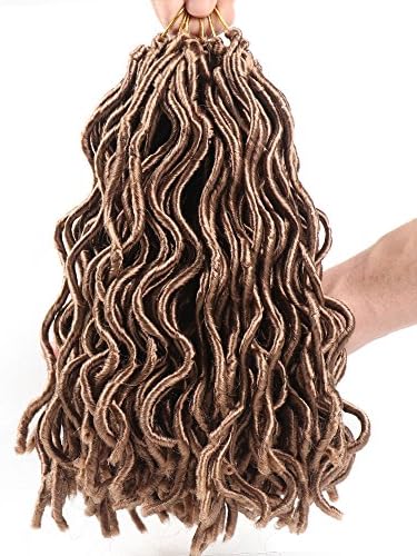 6 Pcs ABalance Hair 12 Inches Short Faux Locs Crochet Hair Synthetic Braiding Hair Extensions Braids Wavy Faux Locs Synthetic Hair Extensions (#27)