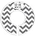 Baby Closet Size Dividers, Dark Gray, Set of 6 Organizers, Stripe, Chevron