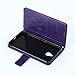 Microsoft Lumia 640XL Purple Flip Case,Butterfly Pattern Qbily PU Leather Wallet Stand Strap Protective Cover with Built-in Credit Card,ID Card Slot,Cash Pocket and Magnetic Closure + Stylus Pen