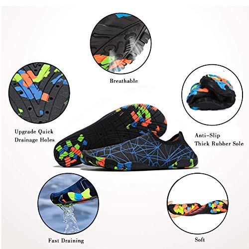 Benkii Mens Womens Water Shoes Quick Dry Barefoot for Yoga Swim Diving Surf Aqua Sports Pool Beach £¨Blue net 42