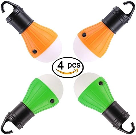 Viewpick 4 Pack LED Tent Lamp Portable Waterproof Emergency Camping Light Bulb Battery Operated 3 Mode Night Light for Camping Backpacking Hiking Fishing Shed Playhouse Indoor Outdoor Activities