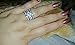 TIGRADE Stainless Steel Women's Silver Wedding Ring Set White Clear Cubic Zirconia Marquise Style Band Size 5 - 11 (7)