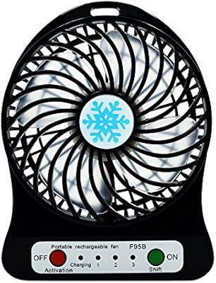 Sarj Edilebilir Fan 3 Speed Usb Mini Masaustu Fan Led Isik Pc Sogutma Masa Vantilator Tasinabilir Kablosuz Handheld Fan Amazon Com Tr