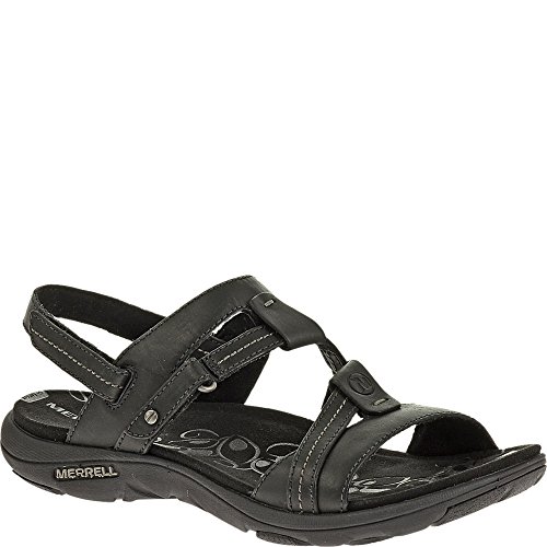 Merrell Women's Swivel Leather Sandal,Black,8 M US