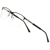 Saraudy Clear Lens Glasses for Men, Lightweight Mens Eyewear Frame, Business Style Non Prescription Glasses, Lens Replaceable