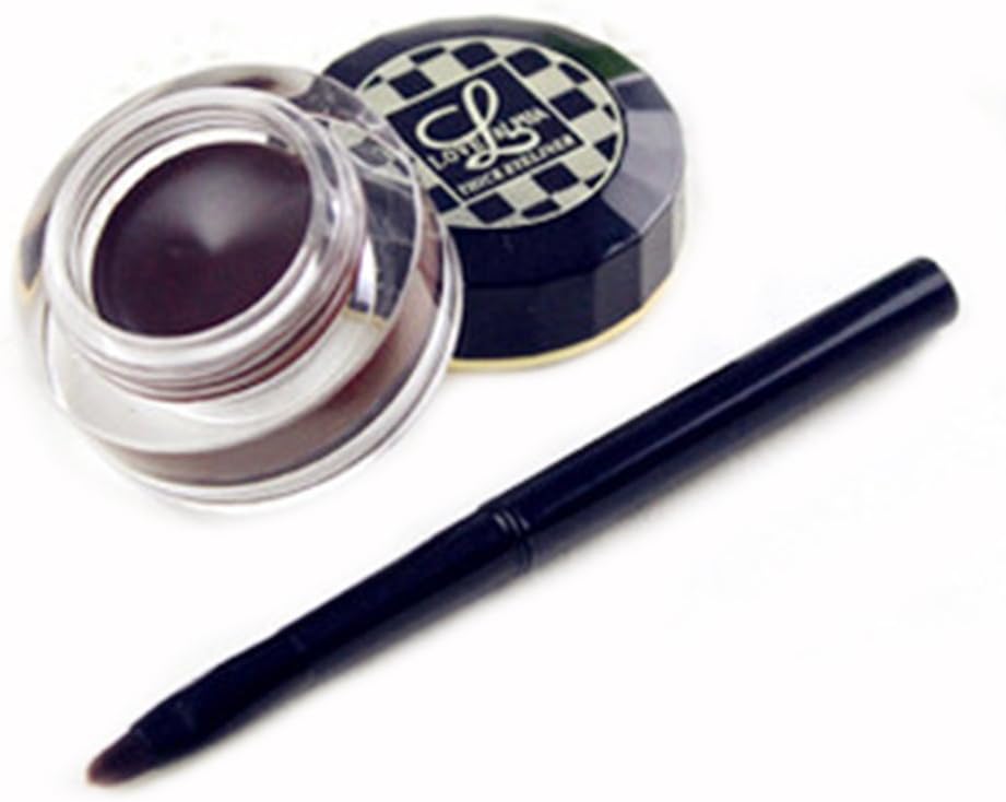 Love Alpha Waterproof Gel Eyeliner Eye Cosmetic with Pencil Brush Tools,coffee