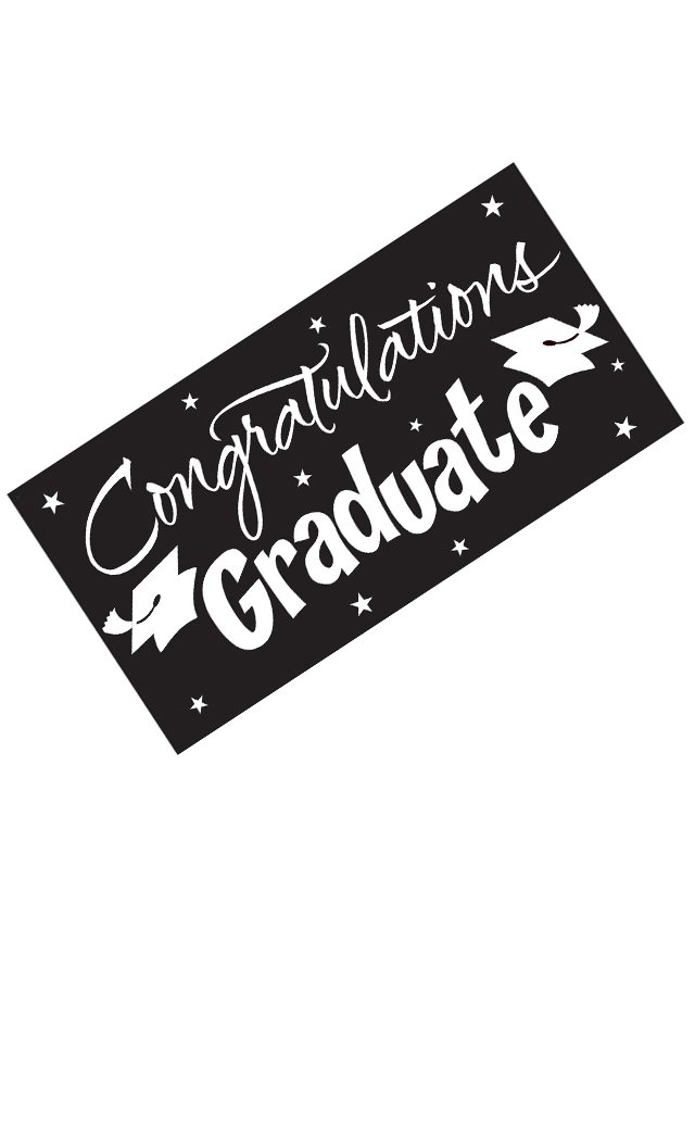 Creative Converting Gigantic Greetings Black Congratulations Graduates Giant Banner, One Size