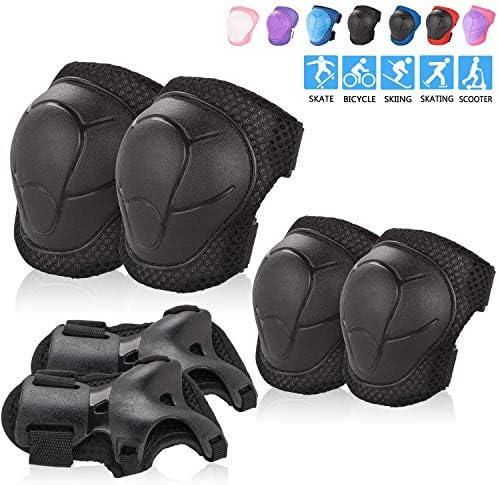 Kids/Youth Knee Pad Elbow Wrist Pads Guards Protective Gear Set for Roller Skates Cycling Bike Skateboard Inline Skatings Scooter Riding Sports,Suitable for multiple sports outdoor activities.