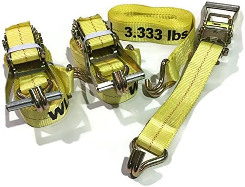 3 Pc Set 15 FT Heavy Duty Commercial 2" Ratchet Tie Down Straps 10000 Lbs J Hook Cargo Truck DOT Approved