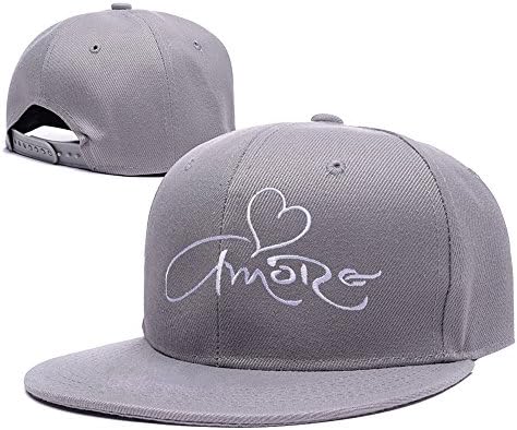 RHXING Amore Heart Symbol Logo Adjustable Snapback Embroidery Hats Caps - Grey