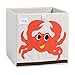 DODYMPS Foldable Animal Canvas Storage Toy Box/Bin/Cube/Chest/Basket/Organizer For Kids, 13 inch (Crab)