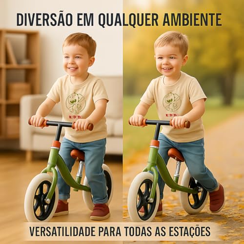 Bicicleta de Equilíbrio Wild Infantil Kidino - Sem Pedal, Balance Bike Estável e Segura +12 Meses – Desenvolve Coordenação Motora e Equilíbrio para Crianças