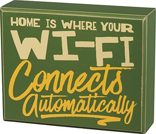 Questionables Funny Tabletop Wood Block Sign "Home is Where..."