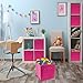 Sorbus Foldable Storage Cube Basket Bin (4 Pack, Pink)