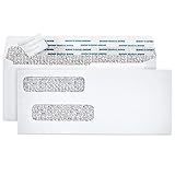 500 Self Seal Computer Check Envelopes :: Double Window Security Envelopes for Business Checks, Laser Checks, Quickbooks Checks & More :: 3 5/8