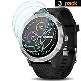 Garmin Vivoactive 3 Screen Protector (Not Fit for Vivoactive 3 Music), Ankey 3 Pack Vivoactive 3 Tempered Glass Screen Protector for Garmin Vivoavtive 3-9H Hardness Full Coverage Screen Protector