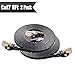 Cat 7 Shielded Ethernet Cable 8ft 2pack (Highest Speed Cable) Cat7 Black Flat Internet Network Cables, for Modem, Router, LAN, Computer - Compatible with Cat 5e, Cat 6 Network