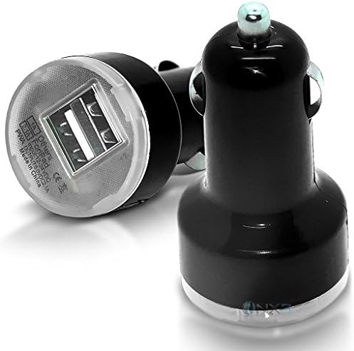 ONX3 Asus Zenfone 3 Ultra ZS570KL Black In Car Dual Port 2.1 Amp Mini Bullet USB Charger Adapter