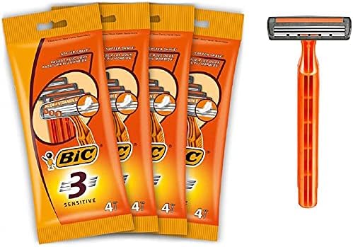 Savdi Razor BIC 3 Sensitive Men's Disposable Razors - Bundle of 4 Packs of 4 price ...