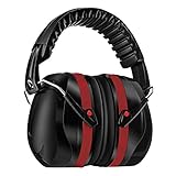 Homitt Sound Ear Muffs Hearing Protection Ear Defenders with Noise Cancelling Technology for Shooting, Hunting, Working or Construction – Red and Black