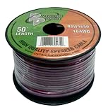 50ft 16 Gauge Speaker Wire - Copper Cable in Spool for Connecting Audio Stereo to Amplifier, Surround Sound System, TV Home Theater and Car Stereo - Pyramid RSW1650