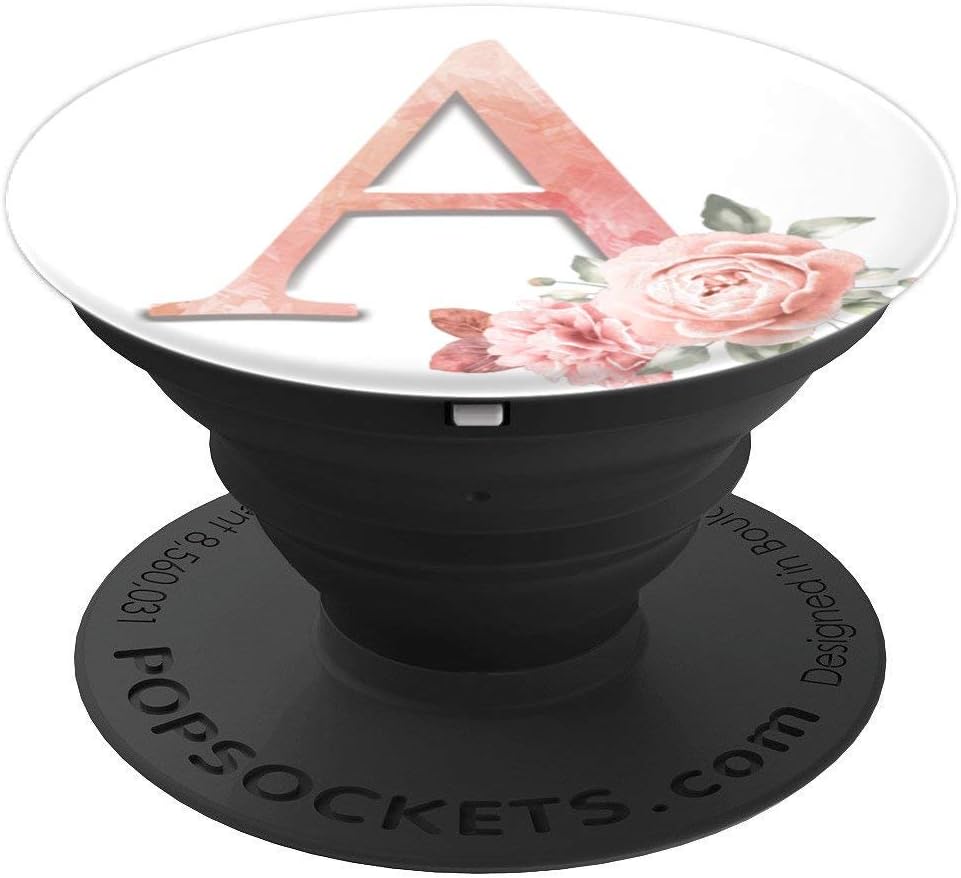 Personalized Monogram Initial Letter A Floral Gift PopSockets Grip and Stand for Phones and Tablets