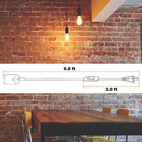 Vintage Plug in Hanging Light Kit, 2 Pack Industrial Pendant Lighting