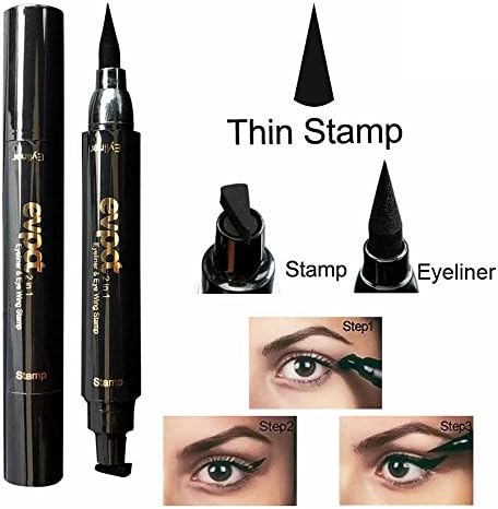 PEPECARE Double Head Waterproof Liquid Eyeliner Eyebrow Pencil Seal Stamp 2 in 1 Pencil (S)