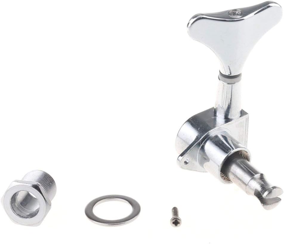 Musiclily 4-in-line Sealed Bass Tuners Tuning Pegs Keys Machine Heads Set for 4 String Electric Bass, Chrome - Image 4