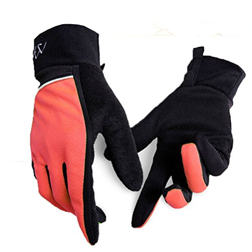 SANTO Cycling Gloves Mountain Bike Gloves Road Racing Bicycle Gloves Light Silicone Gel Pad Riding Gloves Touch Recognition Full Finger Gloves Men/Women Work Gloves (red)