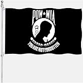 Mia Pow Flags 2x3 Outdoor Double Sided Pow Flags Heavy Duty 3 Ply Polyester Material with 2 Metal Grommets, 4 Rows of Stitching Powmia Flag Banner