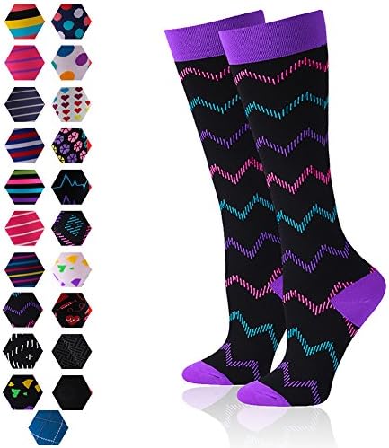 Compression Socks for Women & Men 15-20mmHg Graduated-BEST Running Socks WXXM 1 Pair