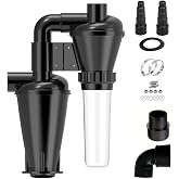 Pemedor Double Filtration - Cyclone Dust Collector, OD2'' DIY Turbocharged Woodworking Filter Industrial Separator Collector Canister Dust Control System