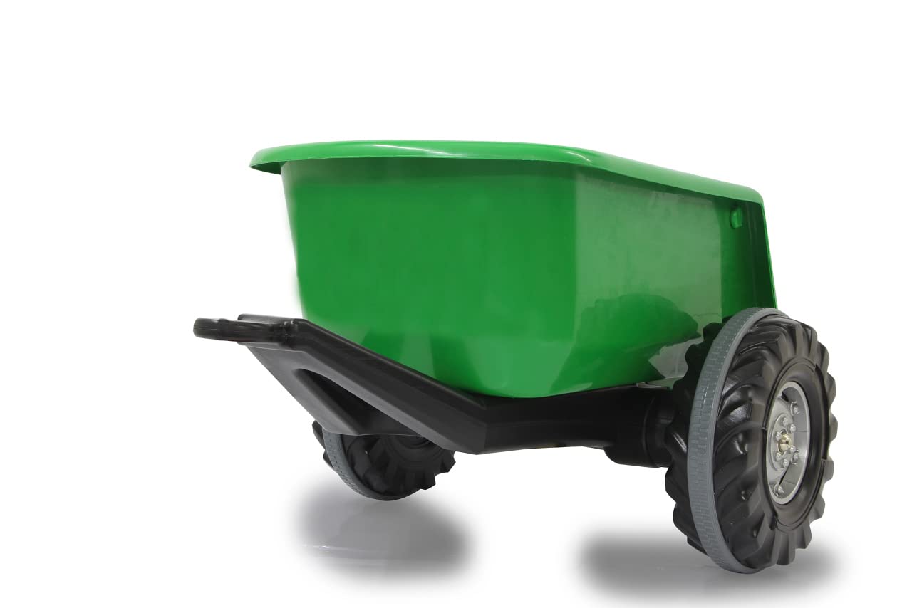 Jamara 460350 - Trailer Ride-on green for Traktor Power Drag – Trailer for 460319 - Ride-on Tractor 12V Power Drag, Includes tipper body