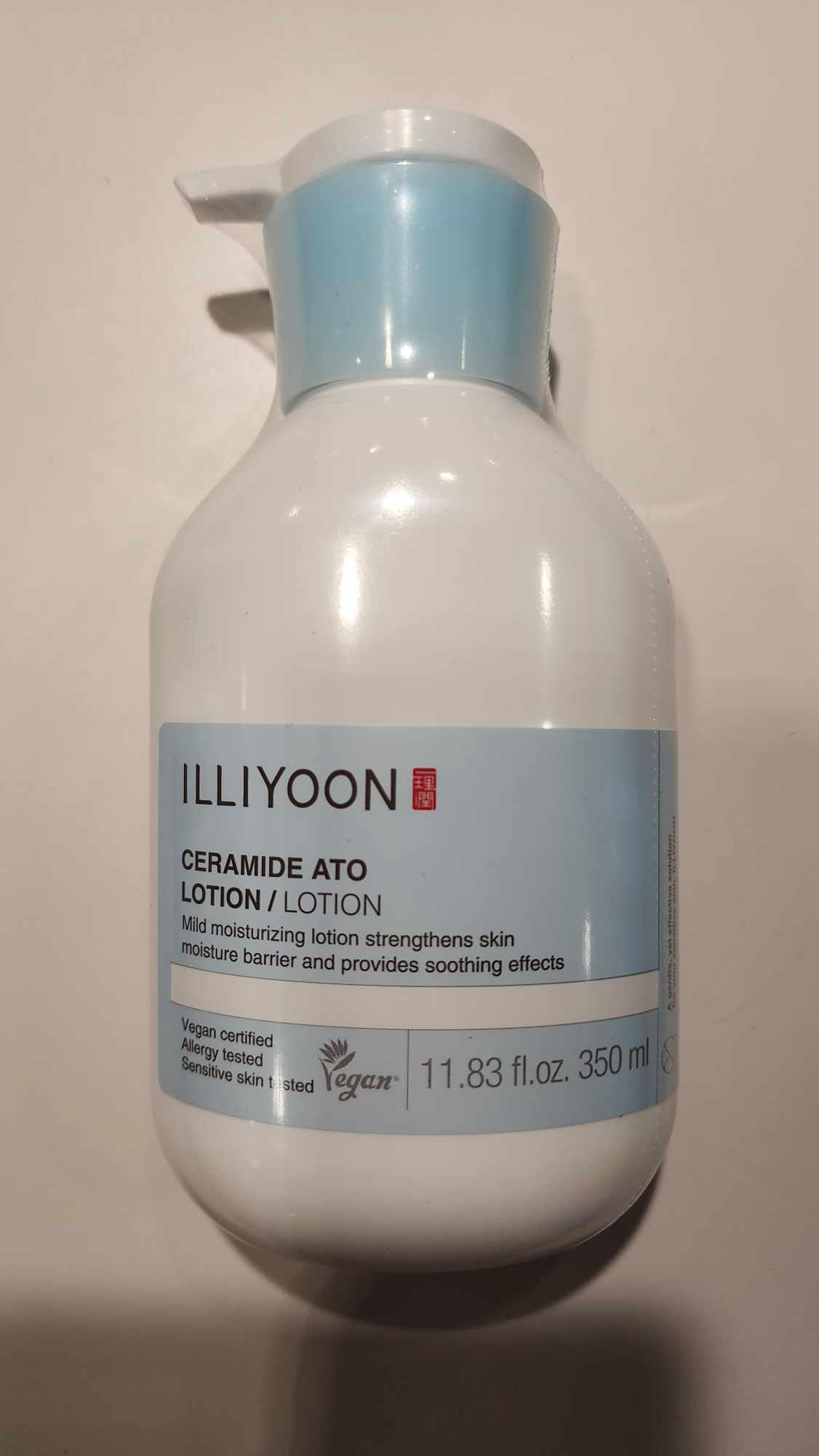 Illiyoon Ceramide Ato Lotion | Lightweight Moisturizer for Dry & Sensitive Skin, Barrier Repair for Face & Body, Mild for Babies, Vegan Certified, Korean Skin Care, 11.83 fl.oz.