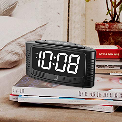 DreamSky Digital Alarm Clock with Snooze, 1.2 Inch Clear Led Digit