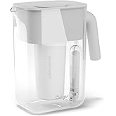 Culligan with ZeroWater Technology 12-Cup Water Filter Pitcher – Includes 5-Stage Advanced Water Filter, IAPMO Certified to Reduce Lead, Total PFAS (Forever Chemicals), Mercury, Fluoride, and Chlorine