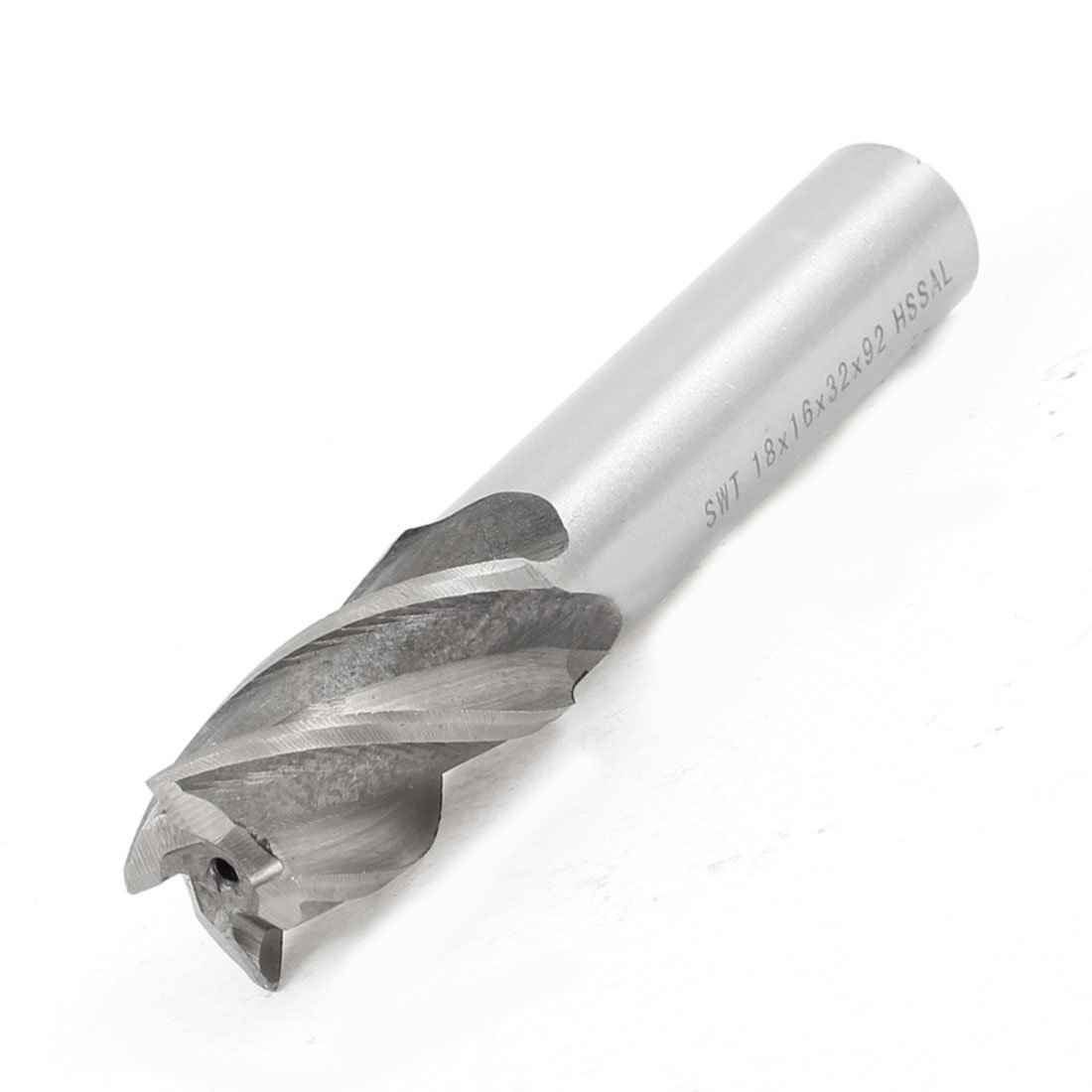 sourcingmap 18mmx16mmx92mm 4 Flutes HSS-AL End Mill Milling Cutter Tool Straight Shank