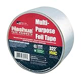 Nashua 322 Multipurpose Foil Tape, 3.2 mil Thick, 9 m Length, 48 mm Width, Aluminum