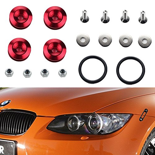 thumbnail image 2 of Aluminum JDM Quick Release Fastener Kit For Bumper, Fender, Trunk - 6061 T6 Billet - Black 2 of 6