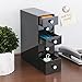 mDesign Office Supplies Desk Organizer for Paper Clips, Sticky Notes, Tape - 5 Drawers, Black