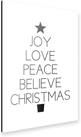 Immagini In Bianco E Nero Di Natale.Artboxone Alu Print Persone Tipografia Amore Natale Christmas In Bianco E Nero Di Alta Qualita In