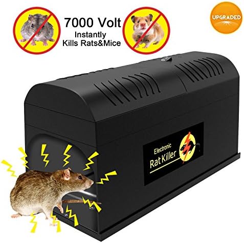 P PURNEAT Electronic Rat Traps, Mouse Rodent Traps Electronic,High Voltage Emitting,【2018 upgraded】 Effective and Powerful killer for rat,squirrels Mice and other similar rodents (1 Pack, Black)
