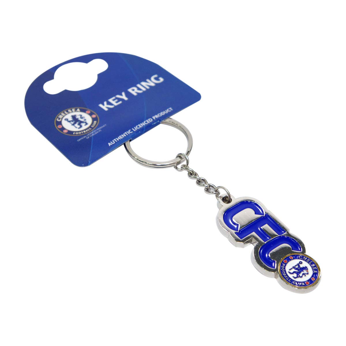 Chelsea Football Club Text Crest Metal Keyring Official Badge Team Fan