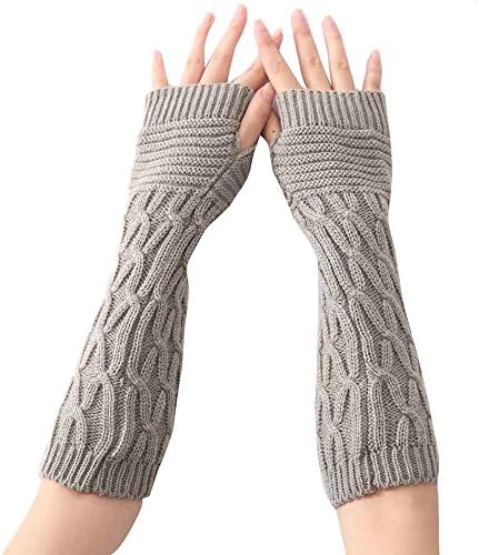 Loneflash Gloves, Women Fashion Knitted Arm Sleeve Fingerless Winter Soft Warm Mitten Gloves