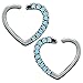 16g Clear/Pink Cubic Zirconia Heart Surgical Steel Daith Tragus Cartilage Earring piercing (Aqua)