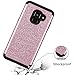 Tobomoco Galaxy A8 2018 Case, Luxury Shockproof Glitter Sparkly Bling Cute Shiny 2 in 1 Hybrid Hard PC Soft Silicone Protective Phone Cover for Women, Rose Gold